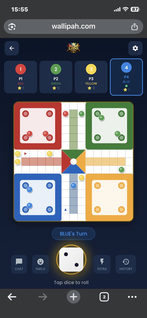 Ludo Uganda gameplay board on a phone screen
